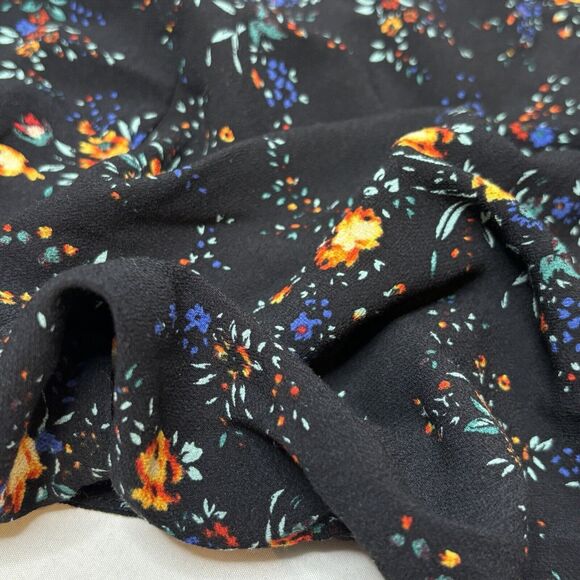 Sandro Paris Cold Shoulder Top Women 1 Small Black Floral Keyhole High Low - Picture 10 of 12